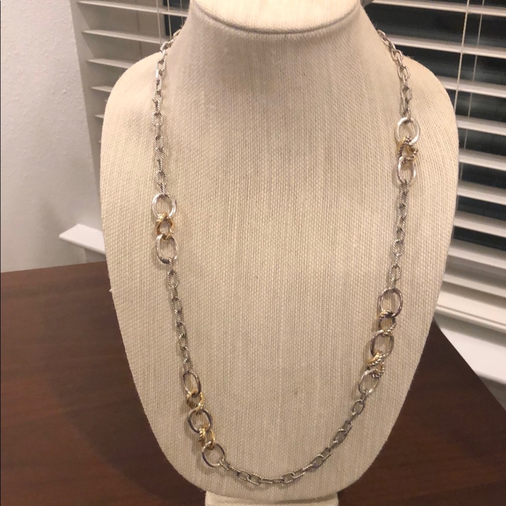 Brighton two tone twisted link necklace